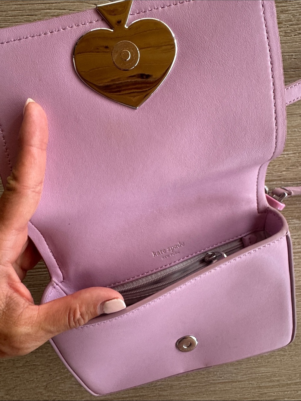 Kate Spade leather Pink Quilted Shoulder Bag with Heart Accent - Picture 4 of 5